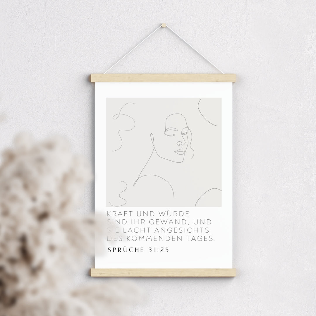 Leinwand-Poster "Kraft & Würde I" · A3/ A4/ A5 · Bibelvers