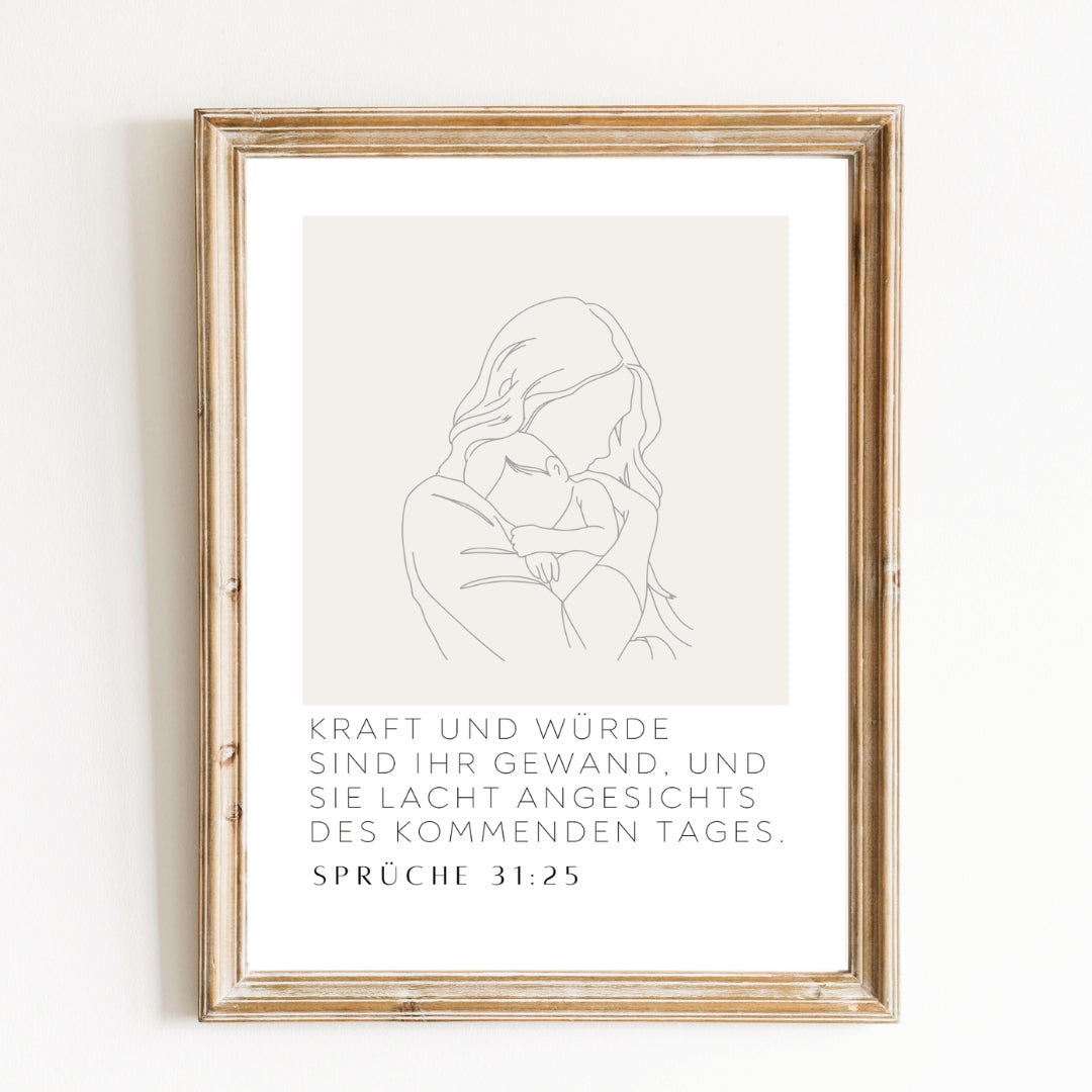 Leinwand-Poster "Kraft & Würde II" · A3/ A4/ A5 · Bibelvers