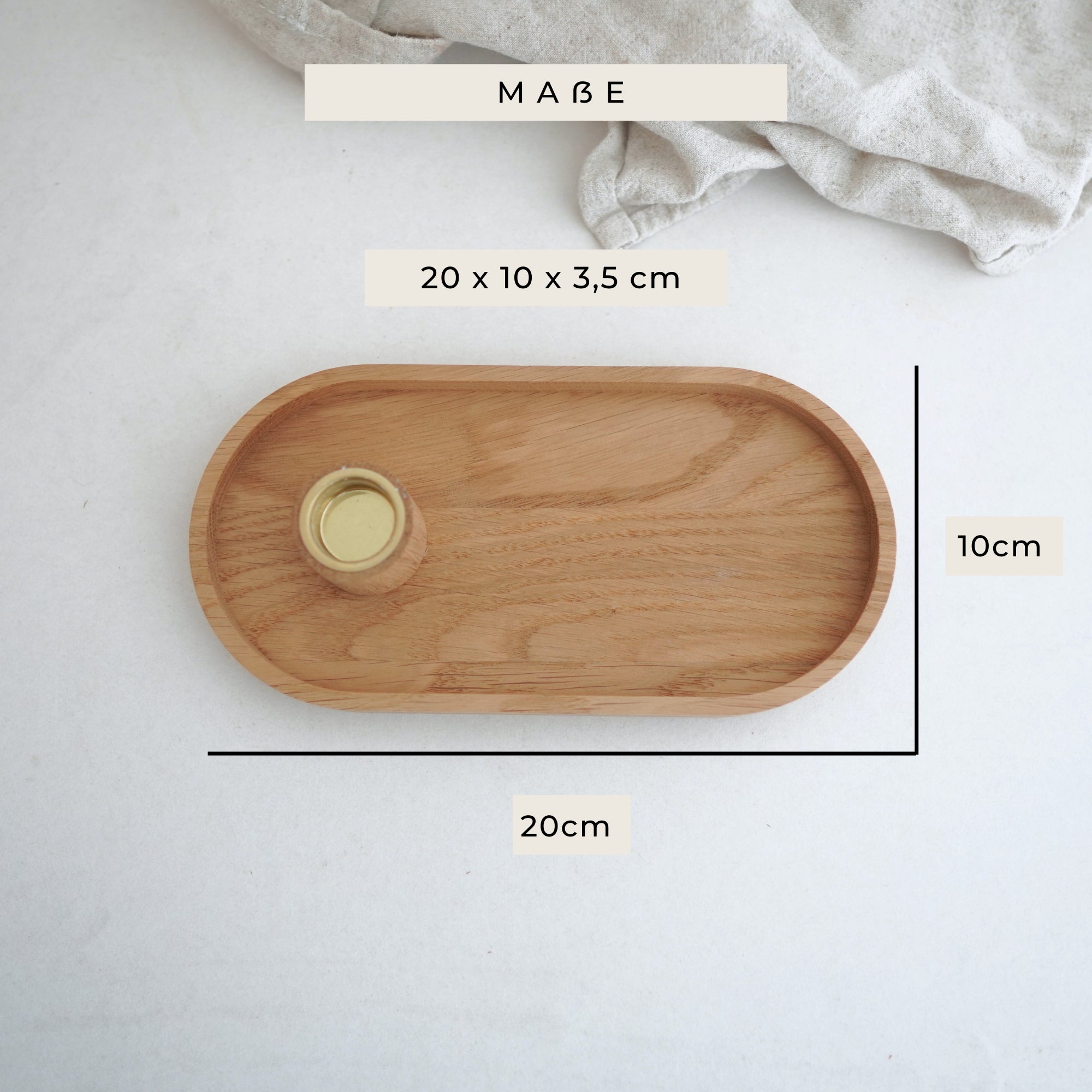 Kerzenhalter "Gnade Hoffnung Liebe" Eiche