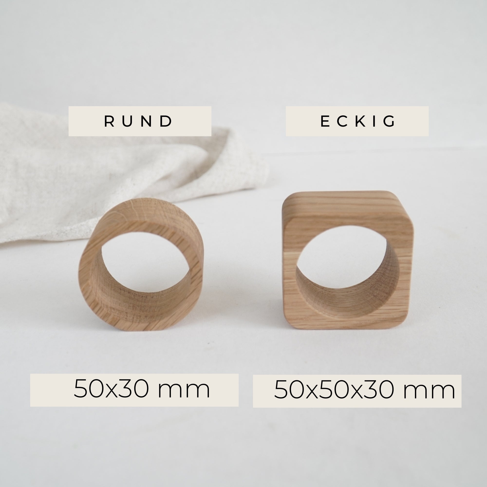 Serviettenring "geliebt" Massivholz Eiche