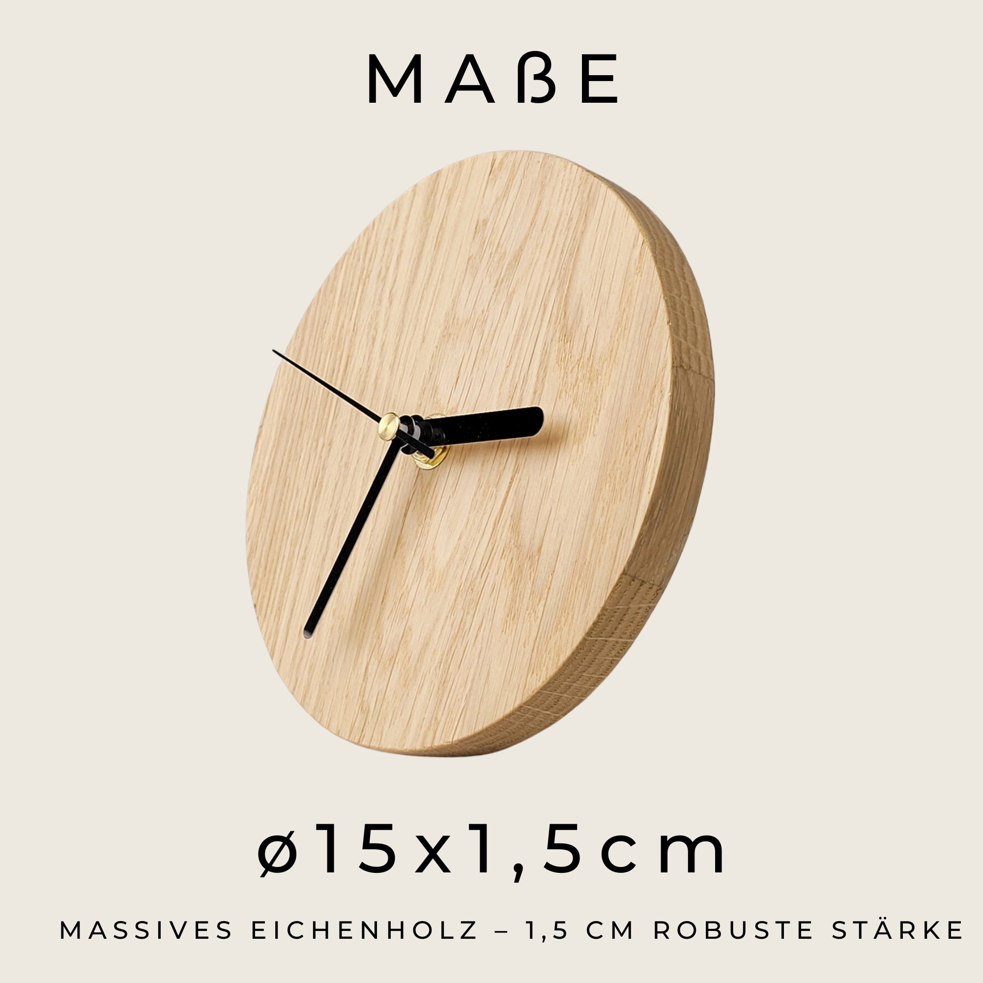 Tischuhr "Seine Gnade" massivem Eichenholz