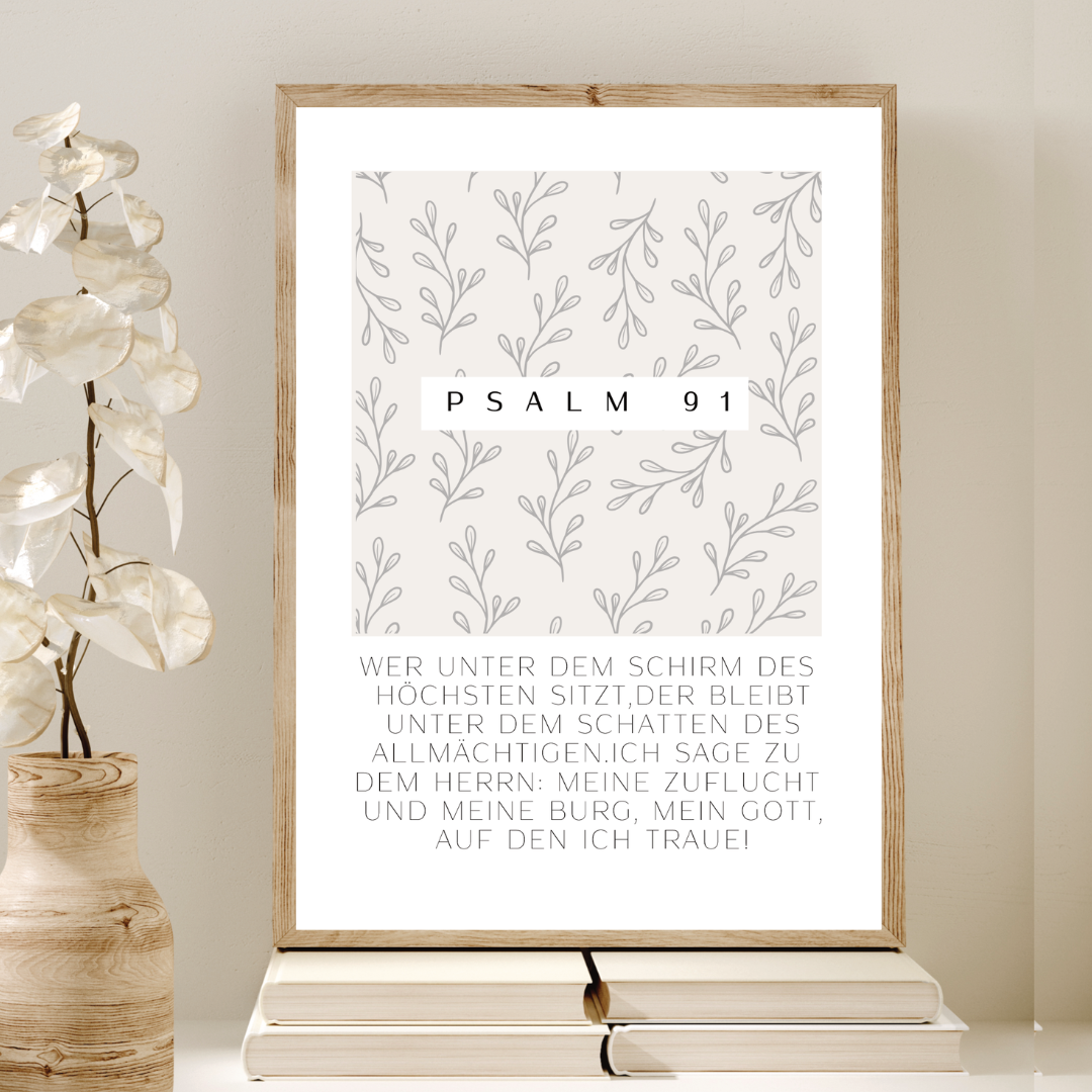 Leinwand-Poster Psalm 91 · A3/ A4/ A5 · Bibelvers