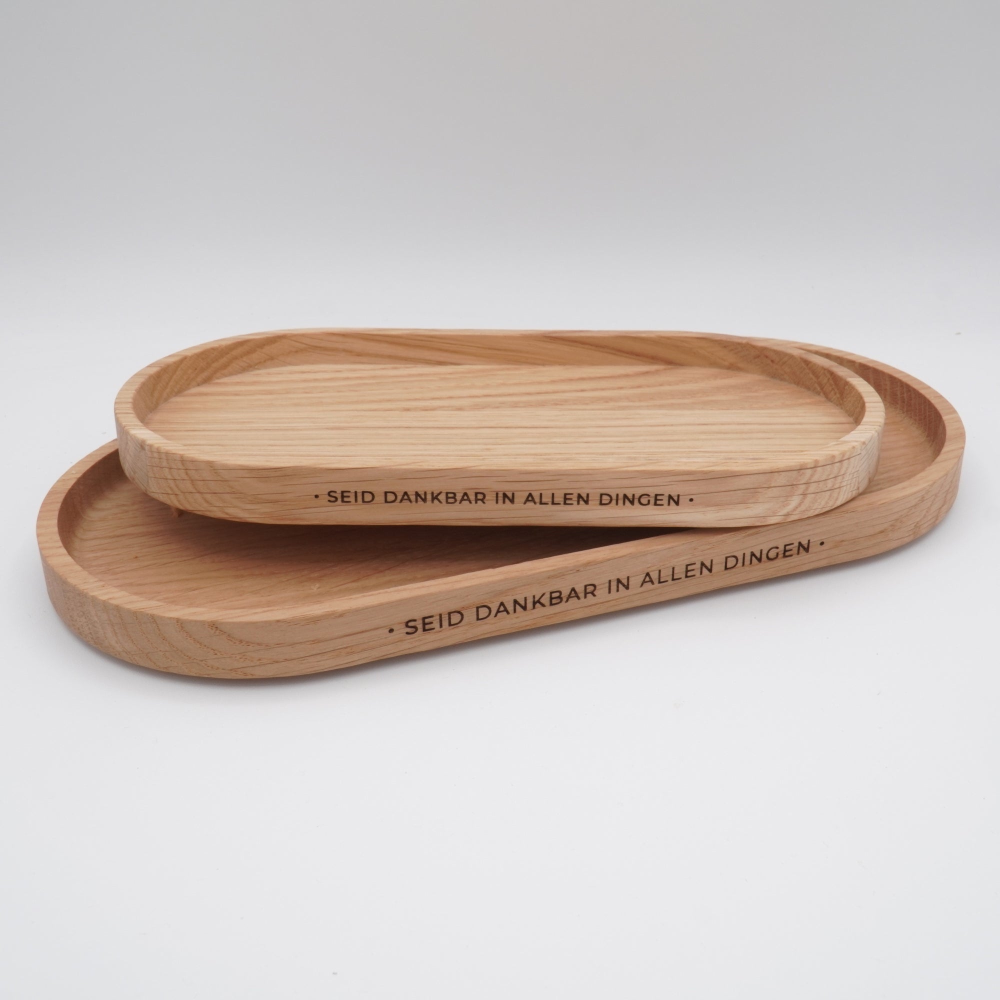 Holztablett "Seid dankbar" · Gravur · Eiche | KANU