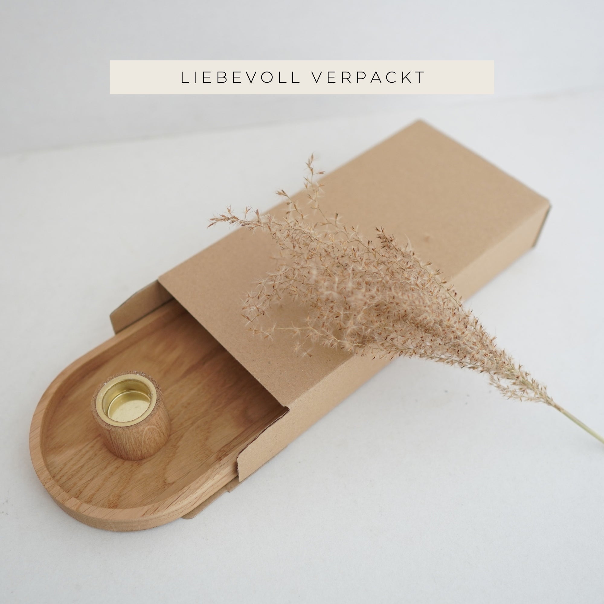 Kerzenhalter "Gnade Hoffnung Liebe" Eiche