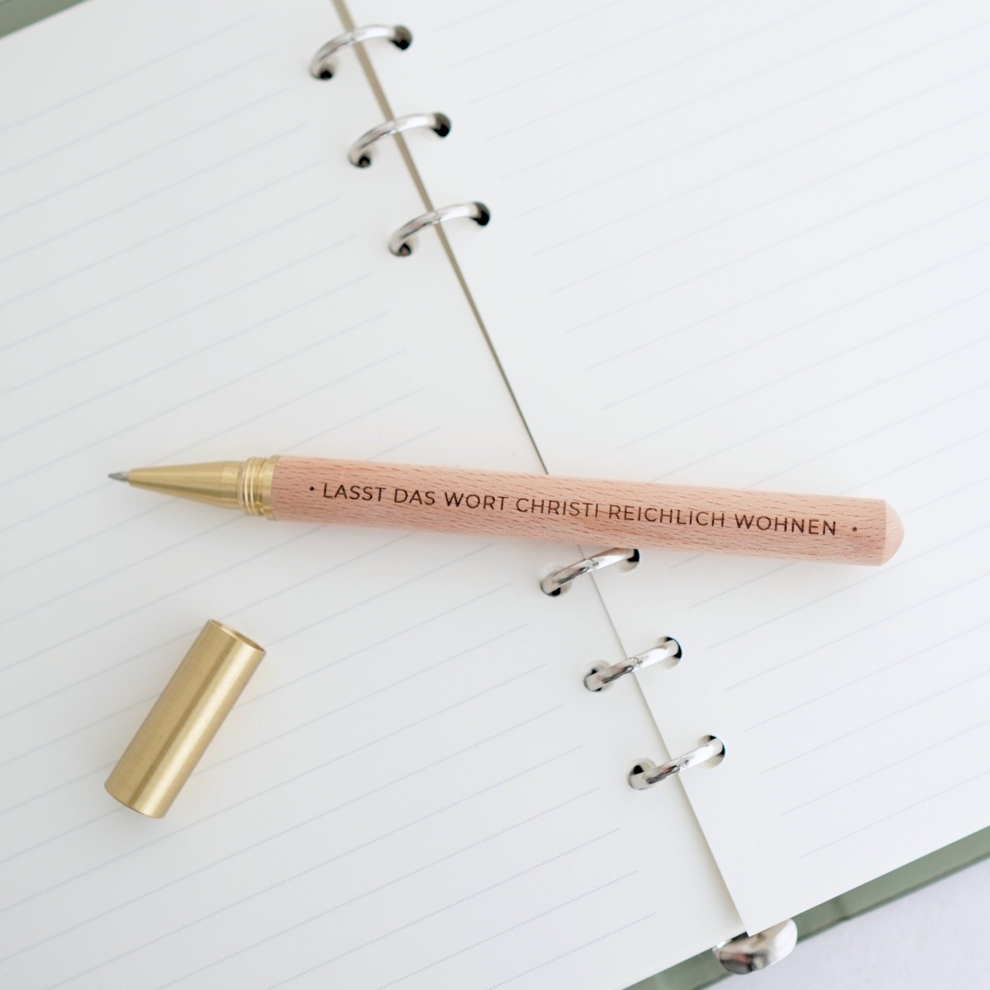 Edler Buchenholz Kugelschreiber "Das Wort Christi"