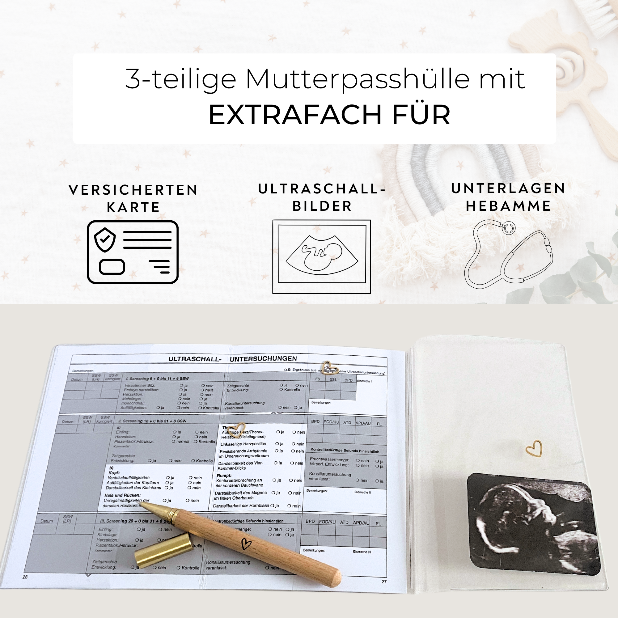 Mutterpasshülle "Der HERR segne dich und behüte dich" · Leinwandstoff mit PVC-Hülle