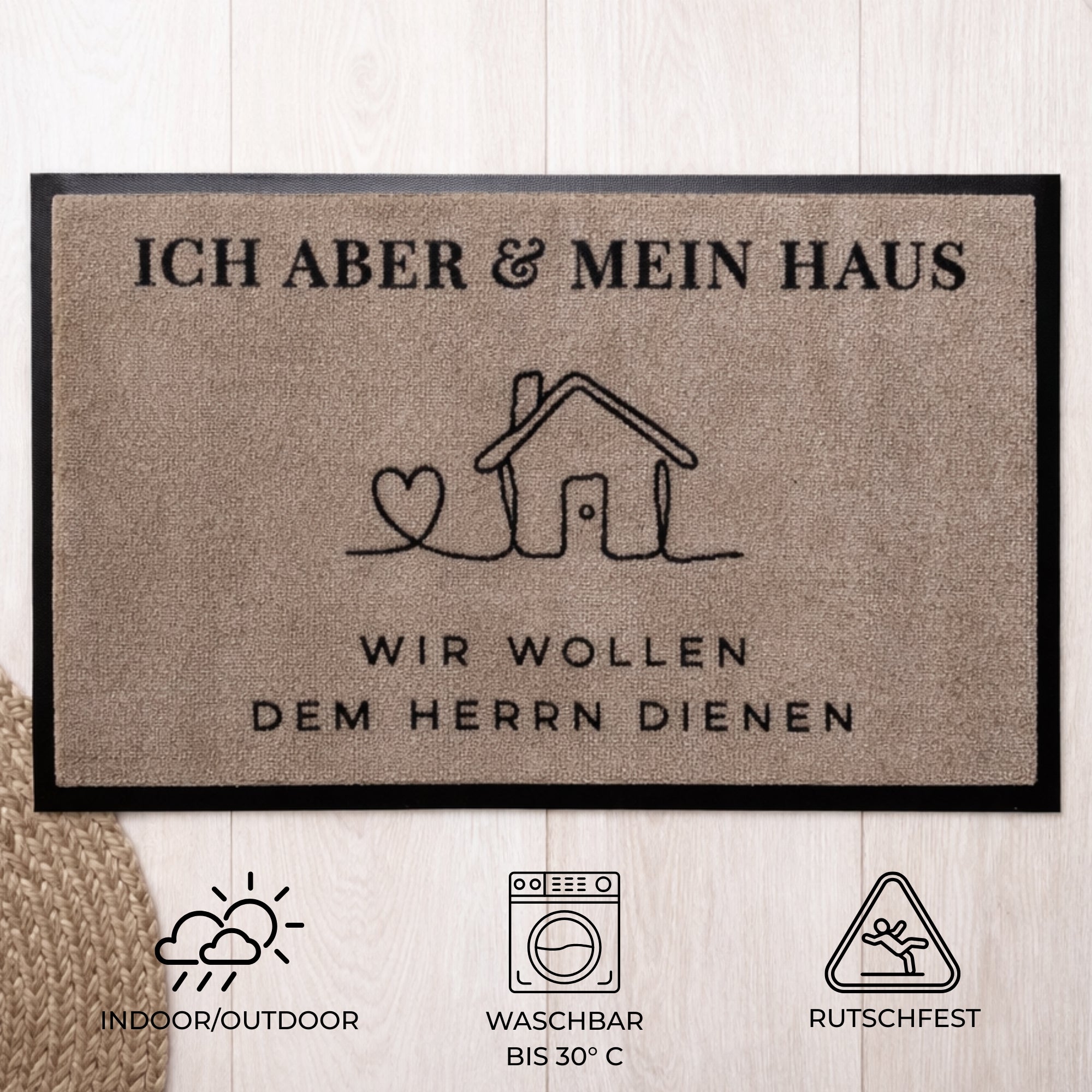 Waschbare Fußmatte "Mein Haus" 60 x 40 cm