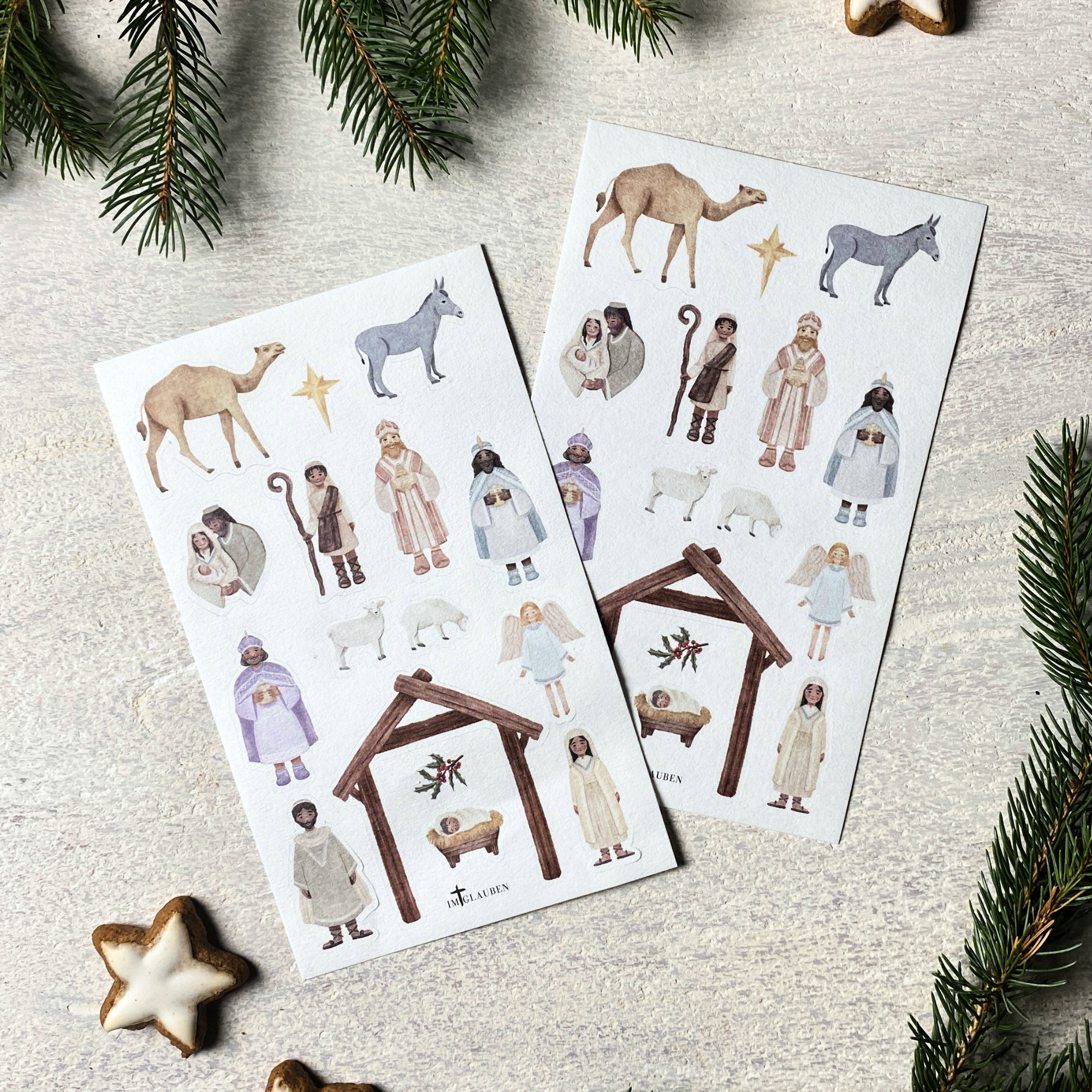 Premium Sticker-Sheet Weihnachtsgeschichte – dickes Strukturpapier