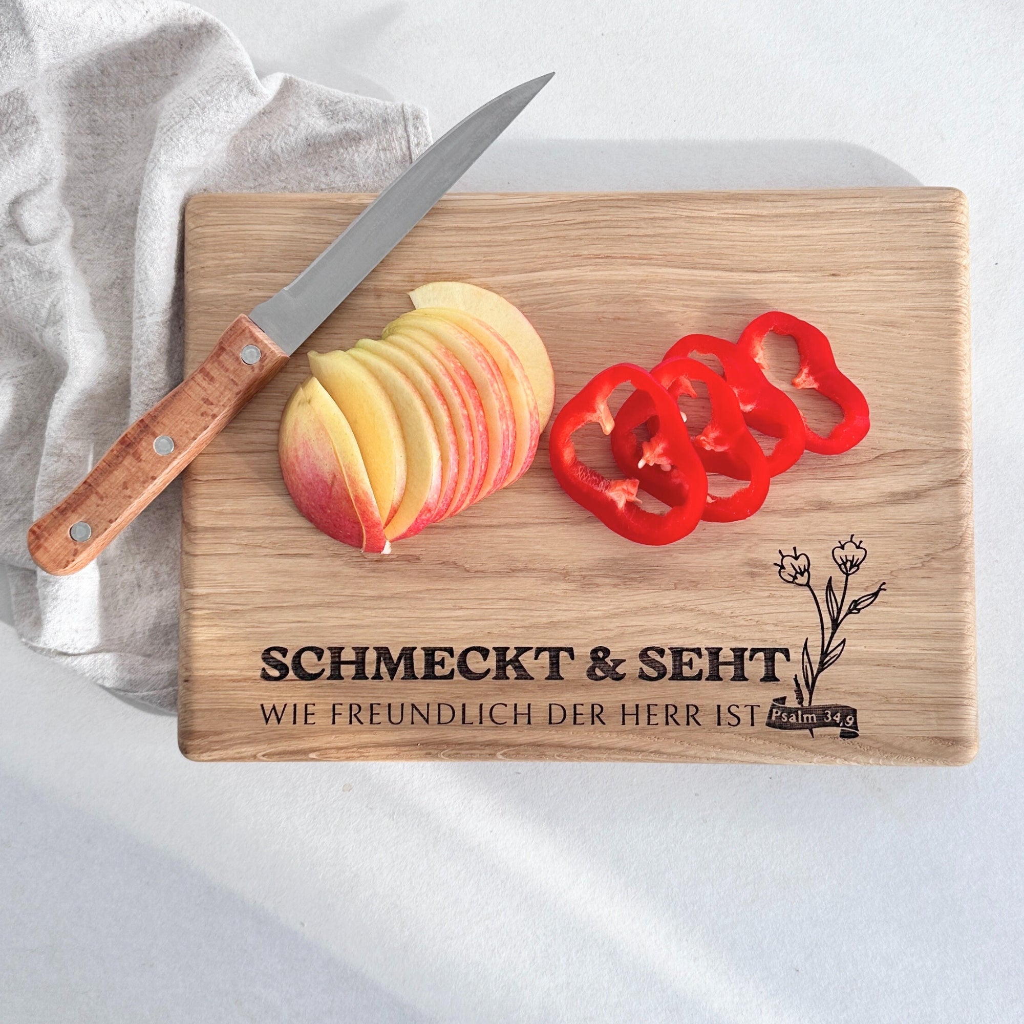 Schneidebrett "Schmeckt und Seht" Eiche | LYDIA