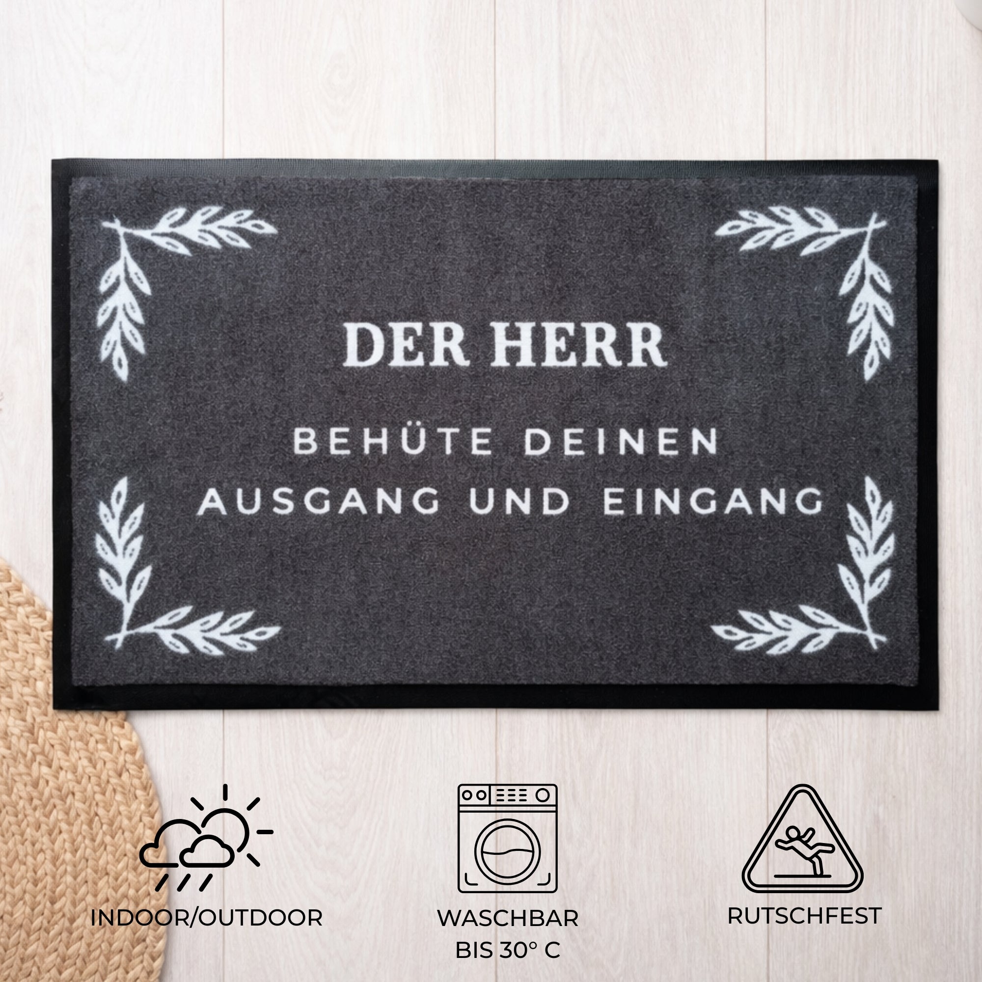Waschbare Fußmatte "Der Herr behüte" 60 x 40 cm