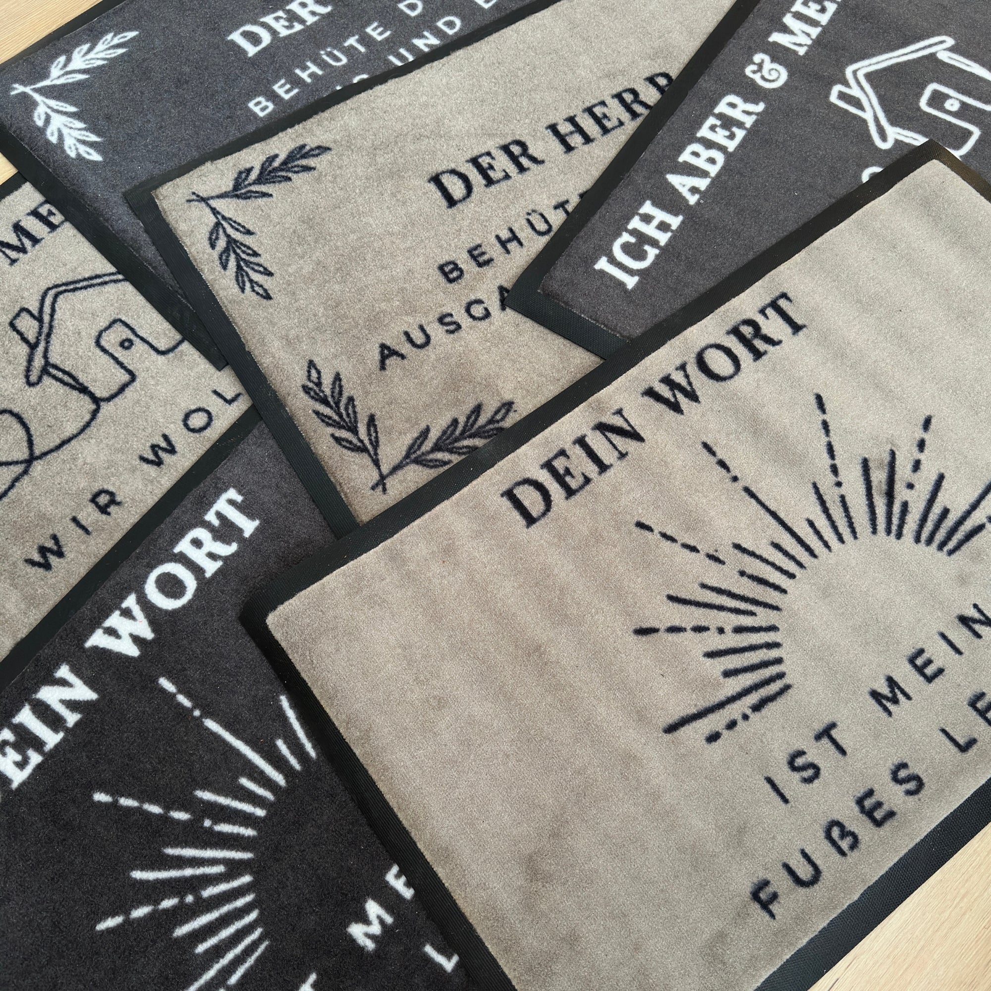 Waschbare Fußmatte "Ich aber und mein Haus" 60 x 40 cm