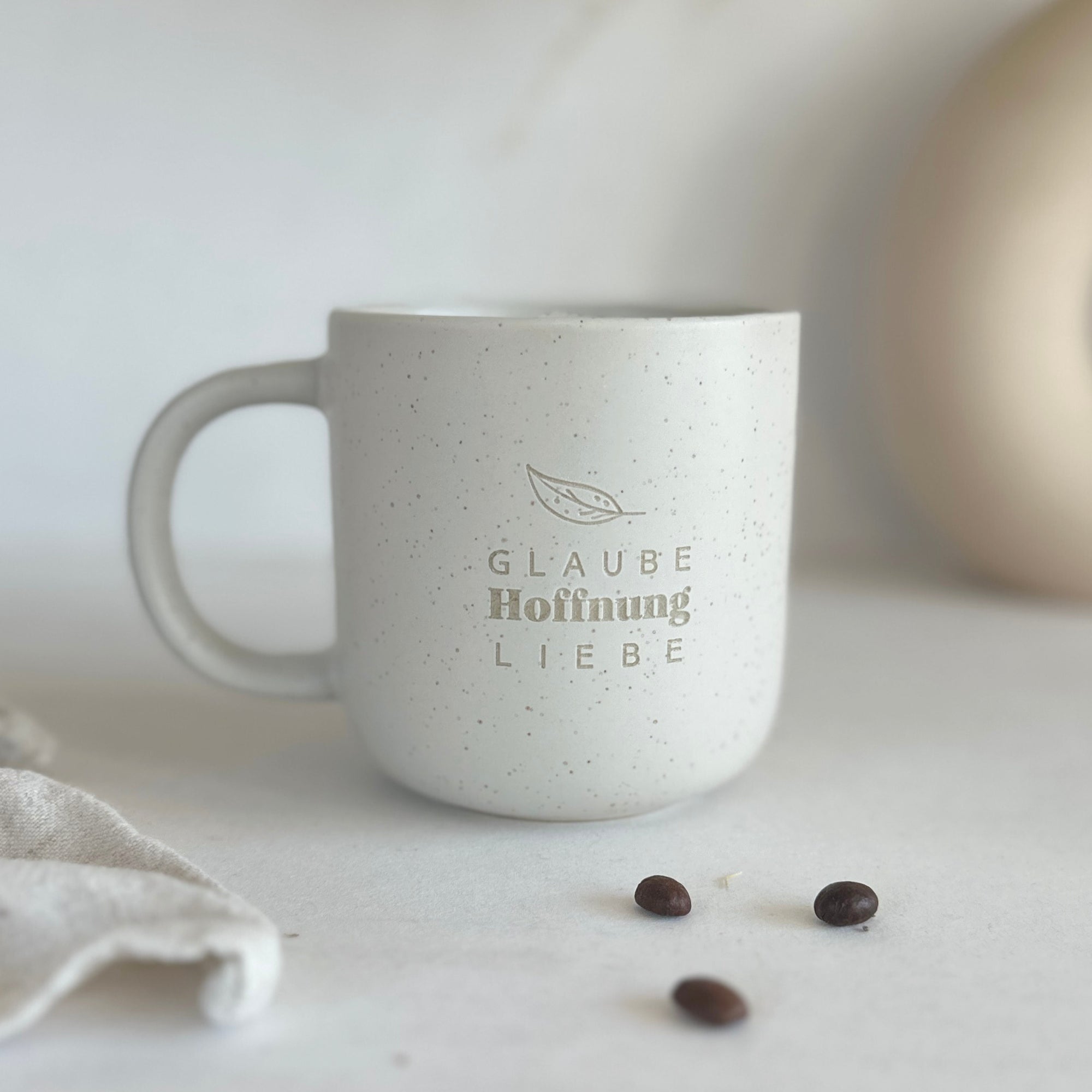 Tasse "Glaube Hoffnung Liebe" 350ml - Graviert | STYLER