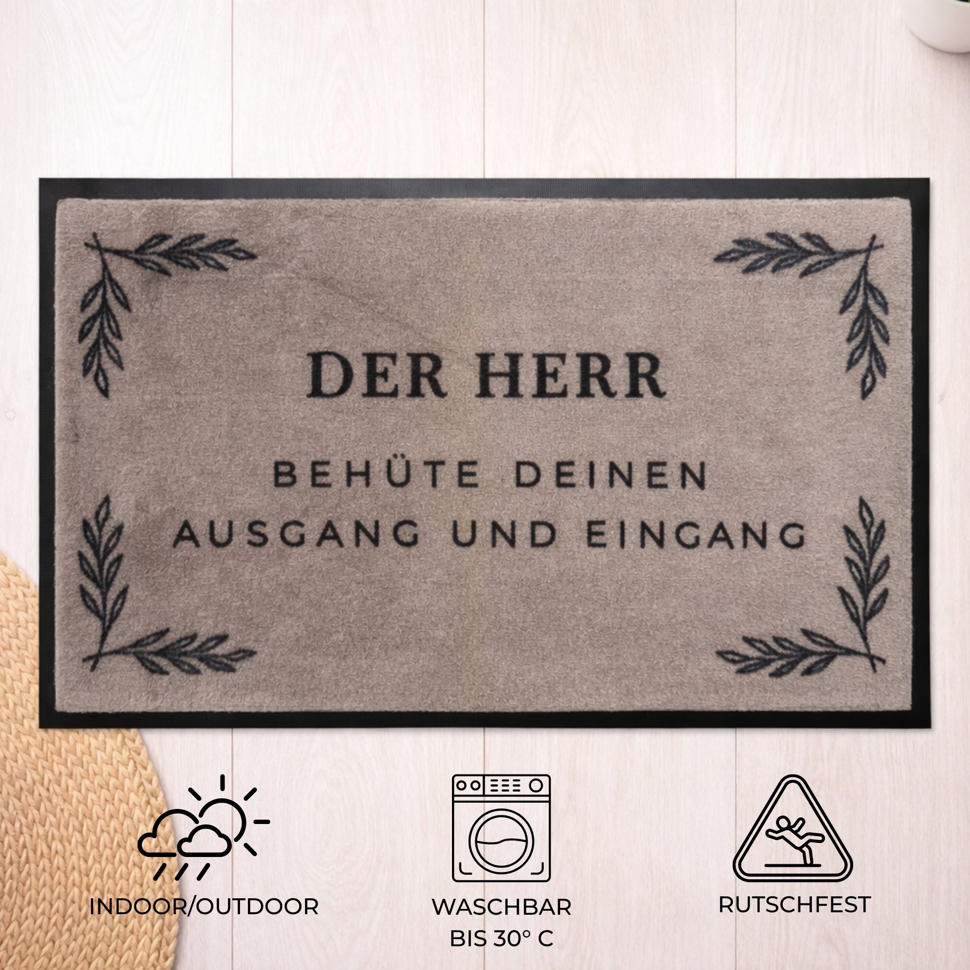 Waschbare Fußmatte "Der Herr behüte" 60 x 40 cm
