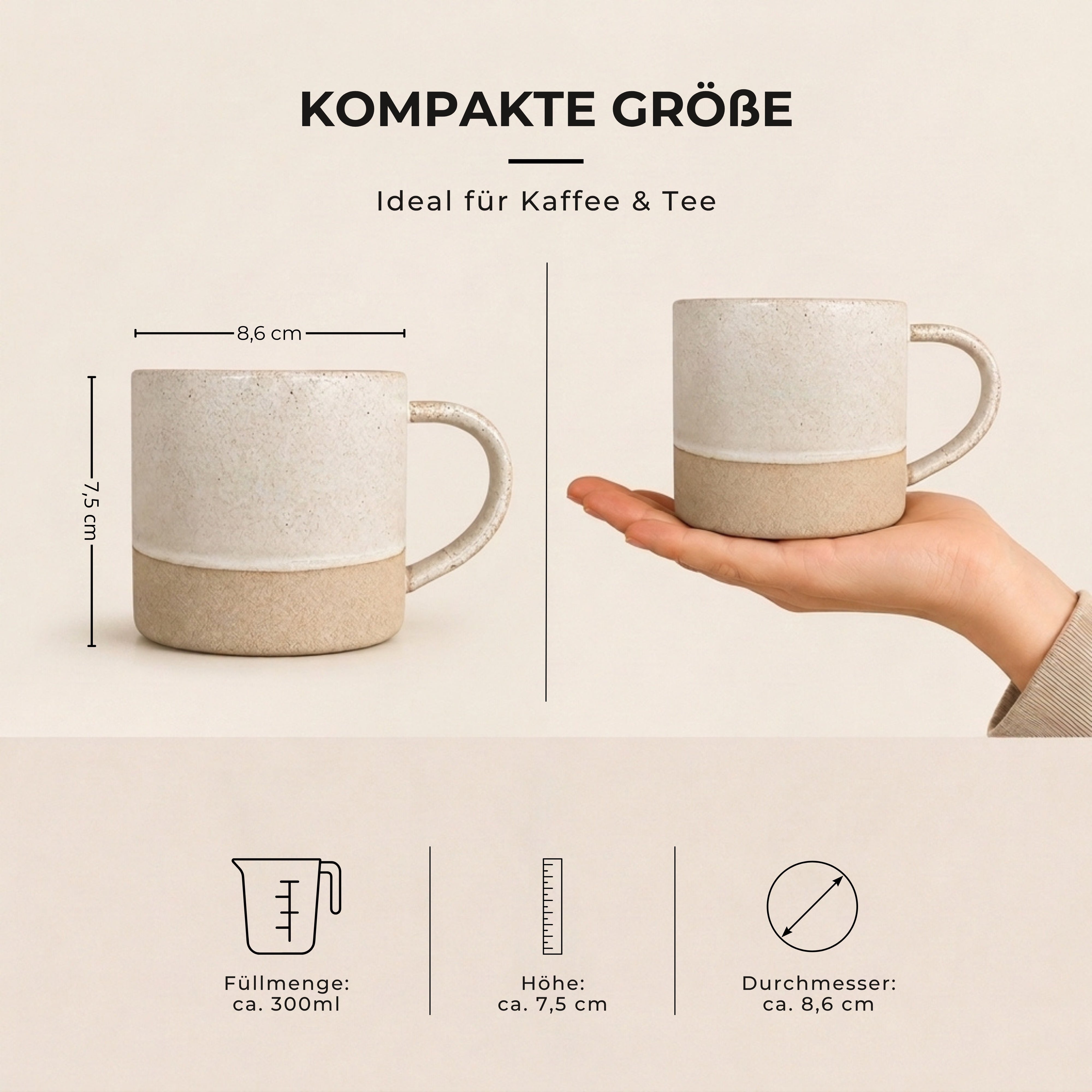 Handgemachte Tasse "Geliebt" 300ml · Graviert | RUSTY-M