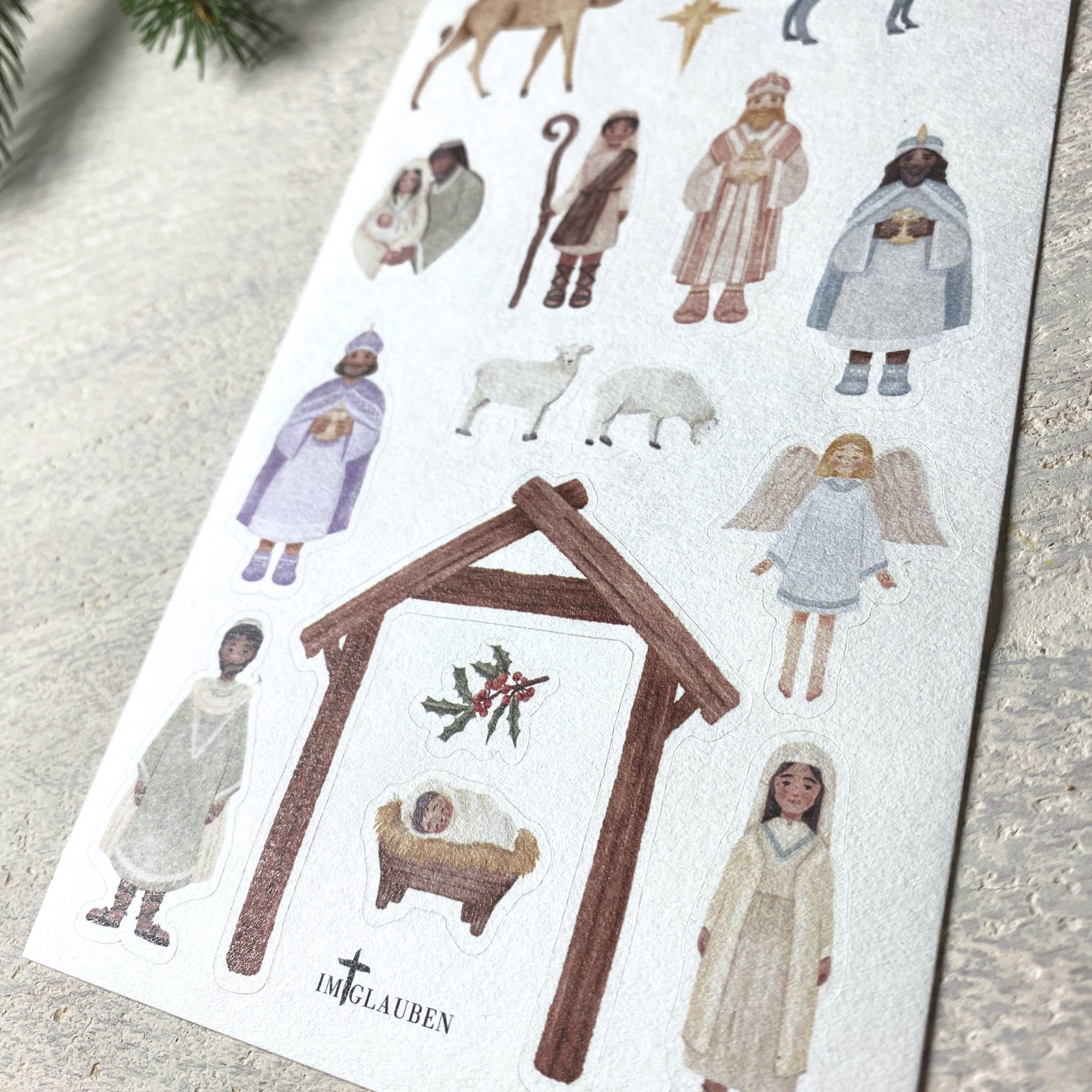Premium Sticker-Sheet Weihnachtsgeschichte – dickes Strukturpapier