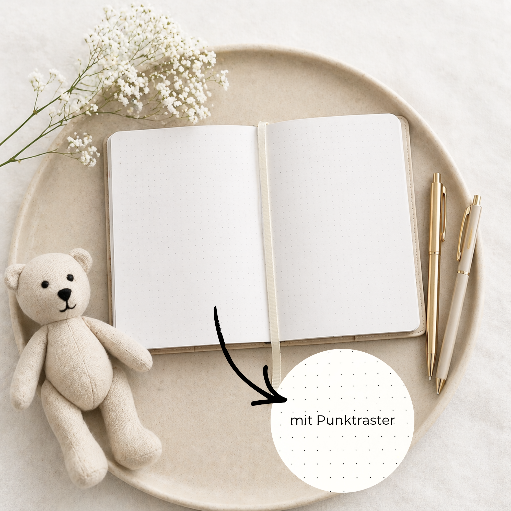 Mama & Tochter Journal · PU-Leder Umschlag Creme · Goldprägung