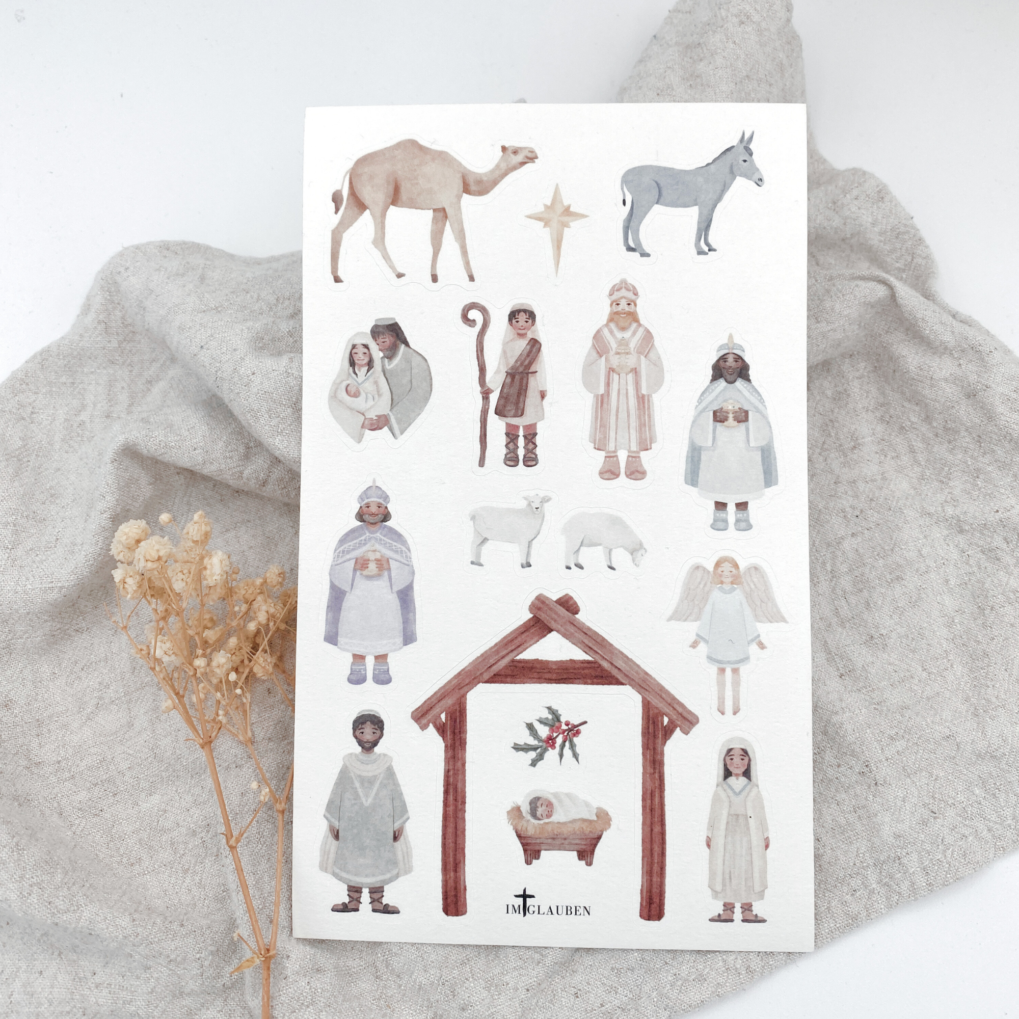 Premium Sticker-Sheet Weihnachtsgeschichte – dickes Strukturpapier