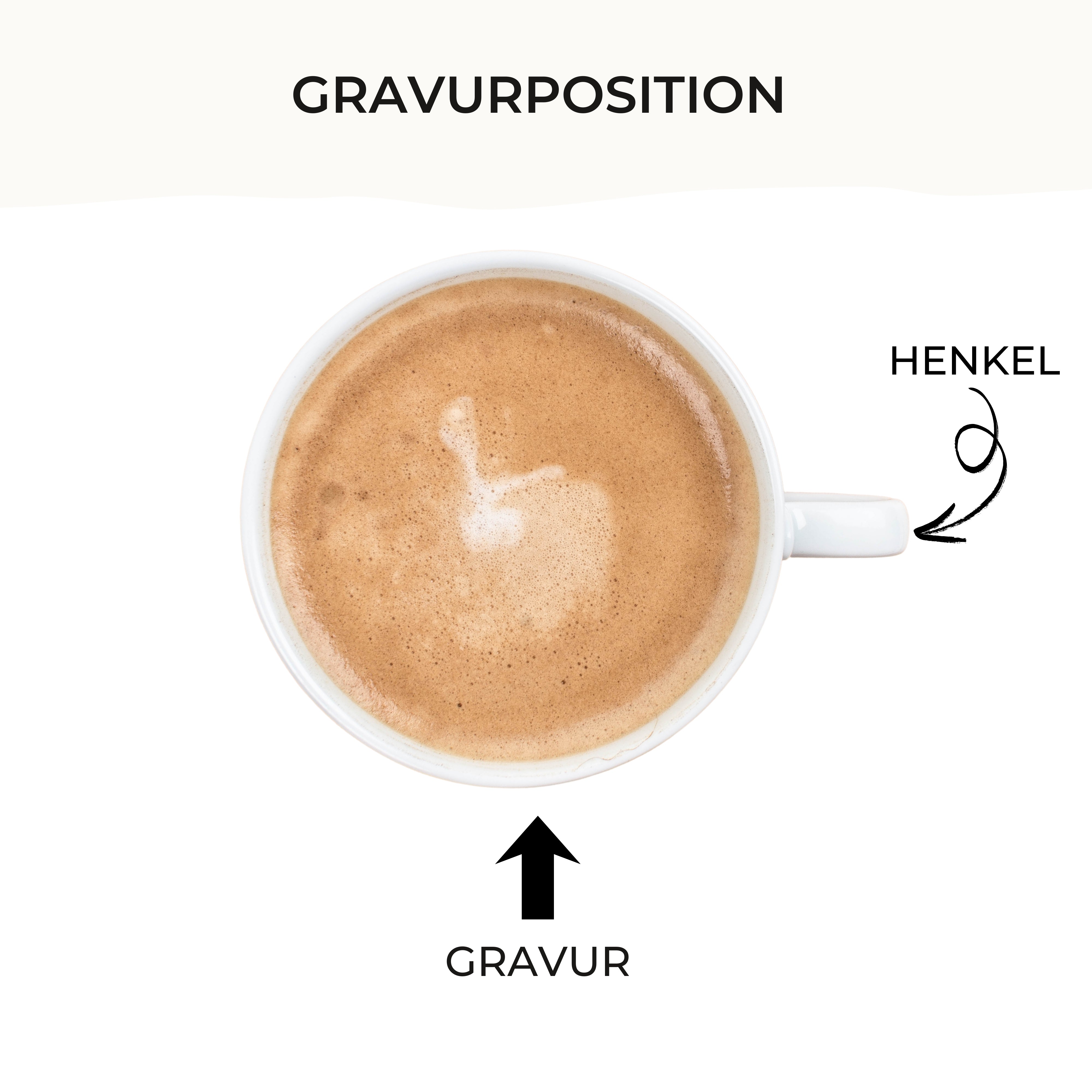 Handgemachte Tasse "Geliebt" 300ml · Graviert | RUSTY-M