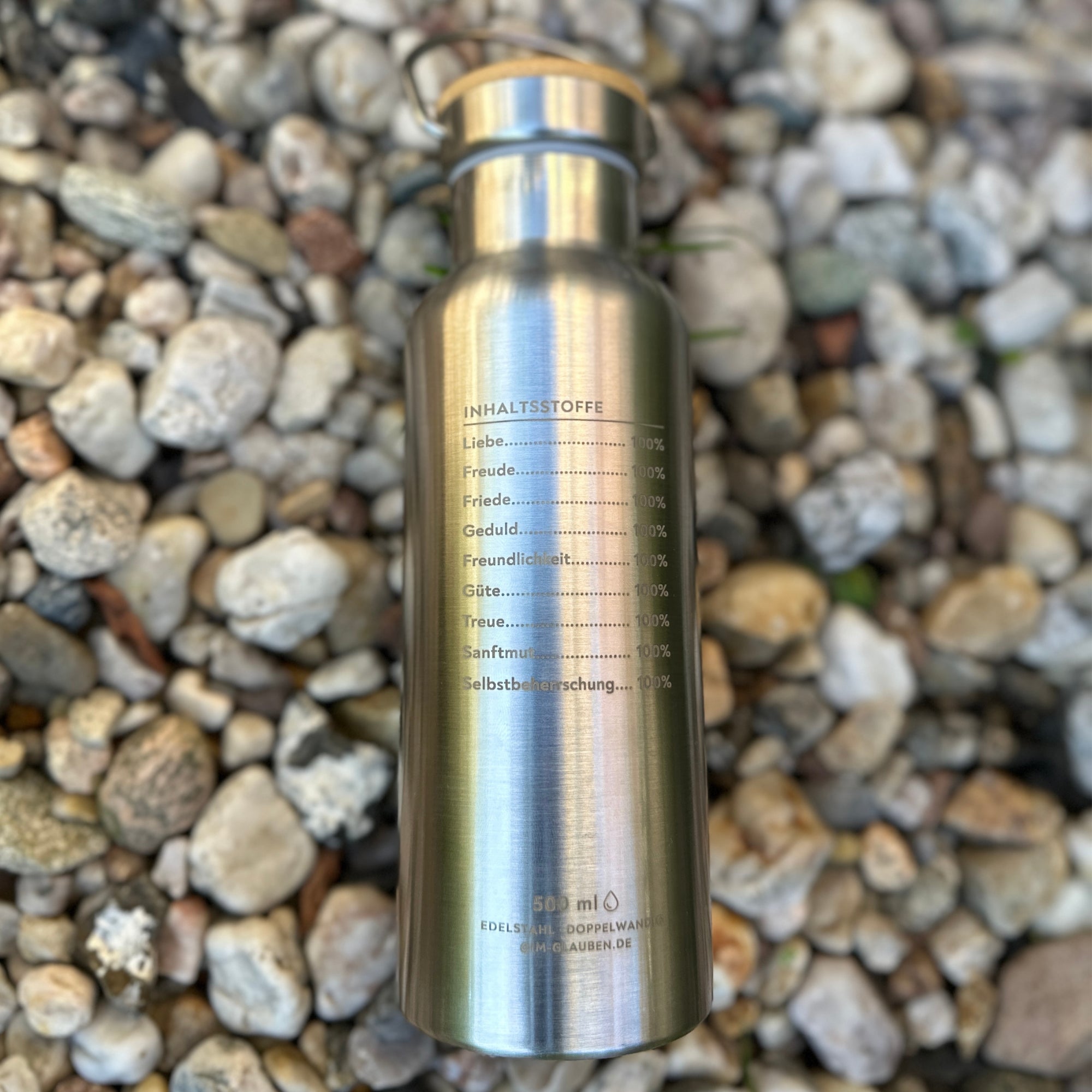 Edelstahl Trinkflasche "Frucht des Geistes" · Doppelwandig · 500ml