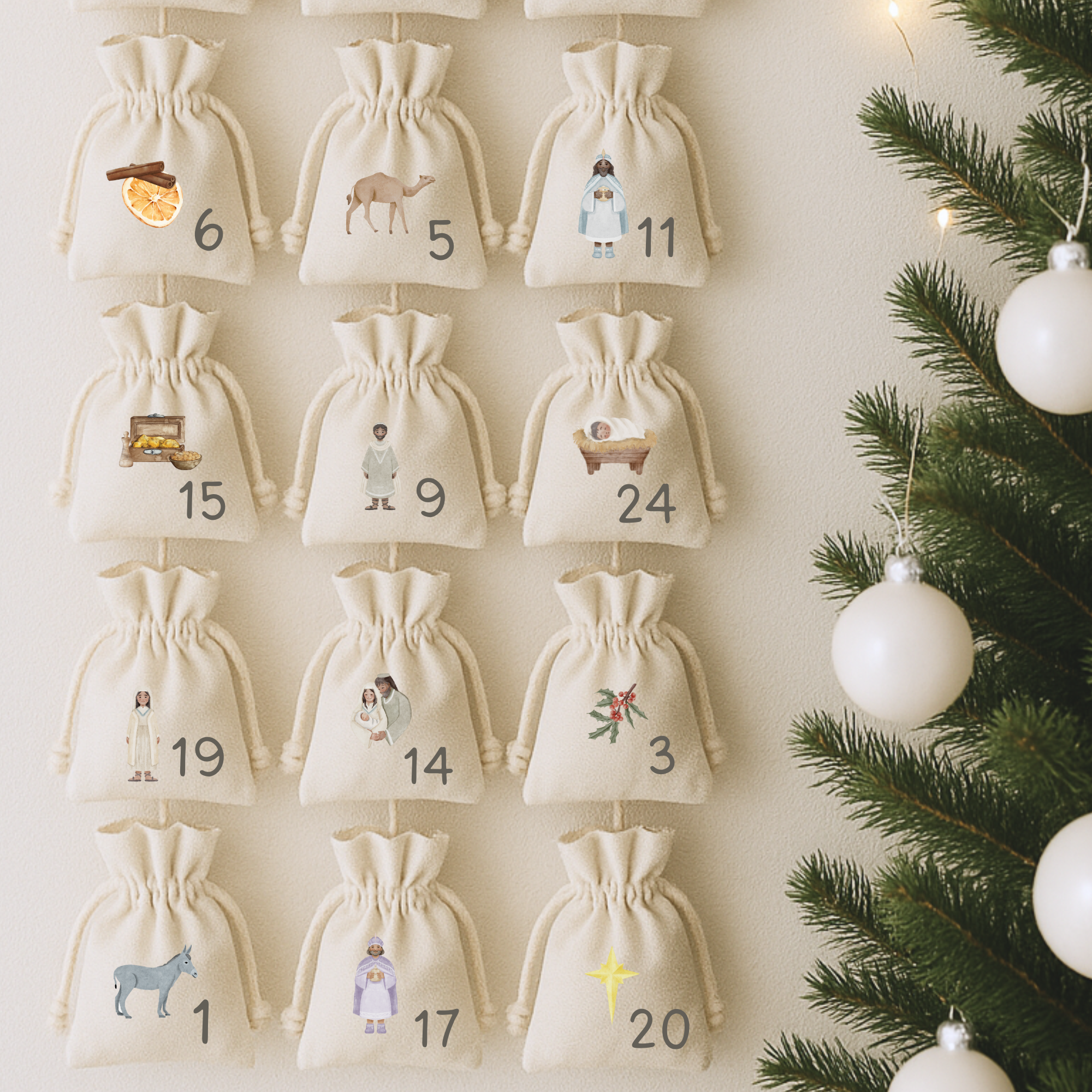 Bügelbilder Set Weihnachtsgeschichte - DIY Adventskalender