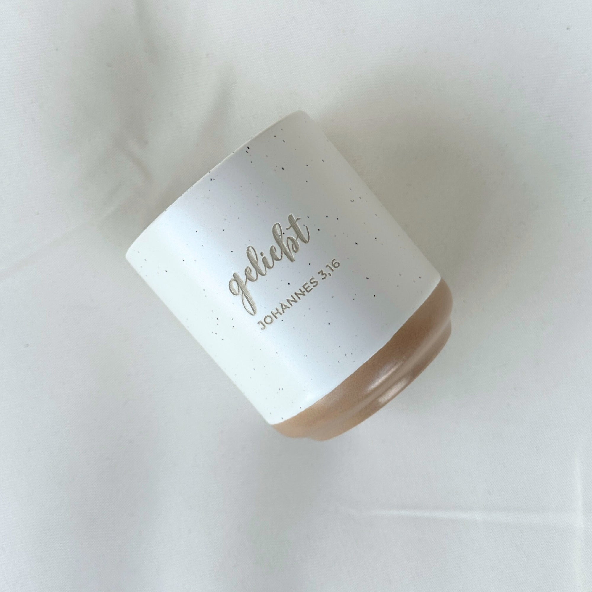 Steingut-Becher "Geliebt"・280ml・Graviert ・Handmade | SLIM-SANDY