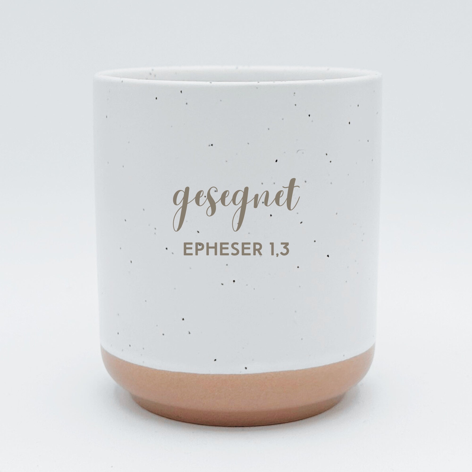Steingut-Becher "Gesegnet"・280ml・Graviert ・Handmade | SLIM-SANDY
