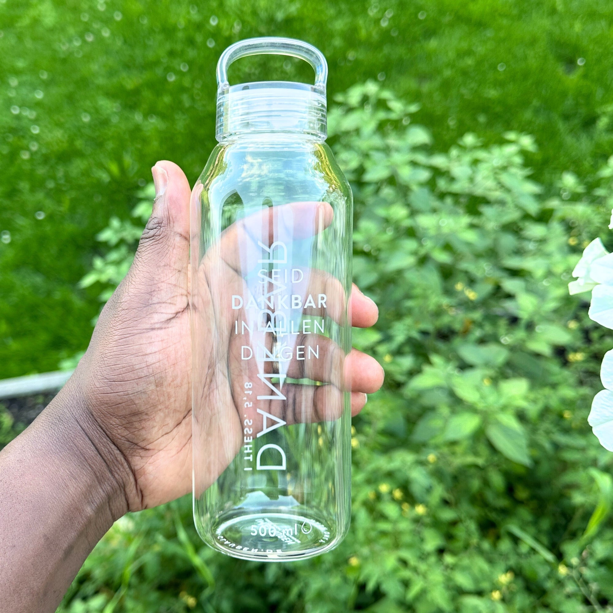 Trinkflasche aus Glas "Dankbar" · 500ml