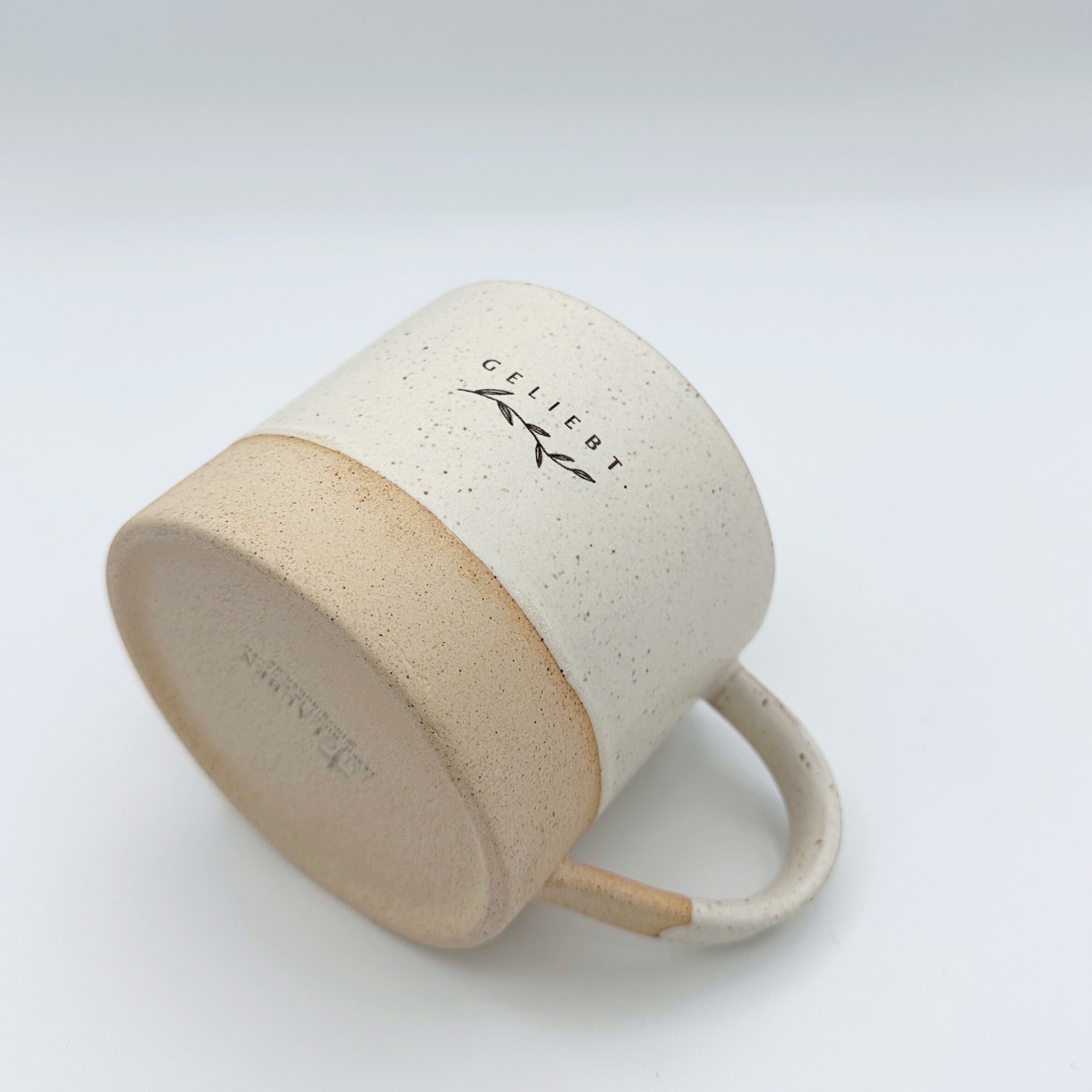 Handgemachte Tasse 2er-Set "Geliebt Gesegnet" je 300ml · Graviert | RUSTY-M