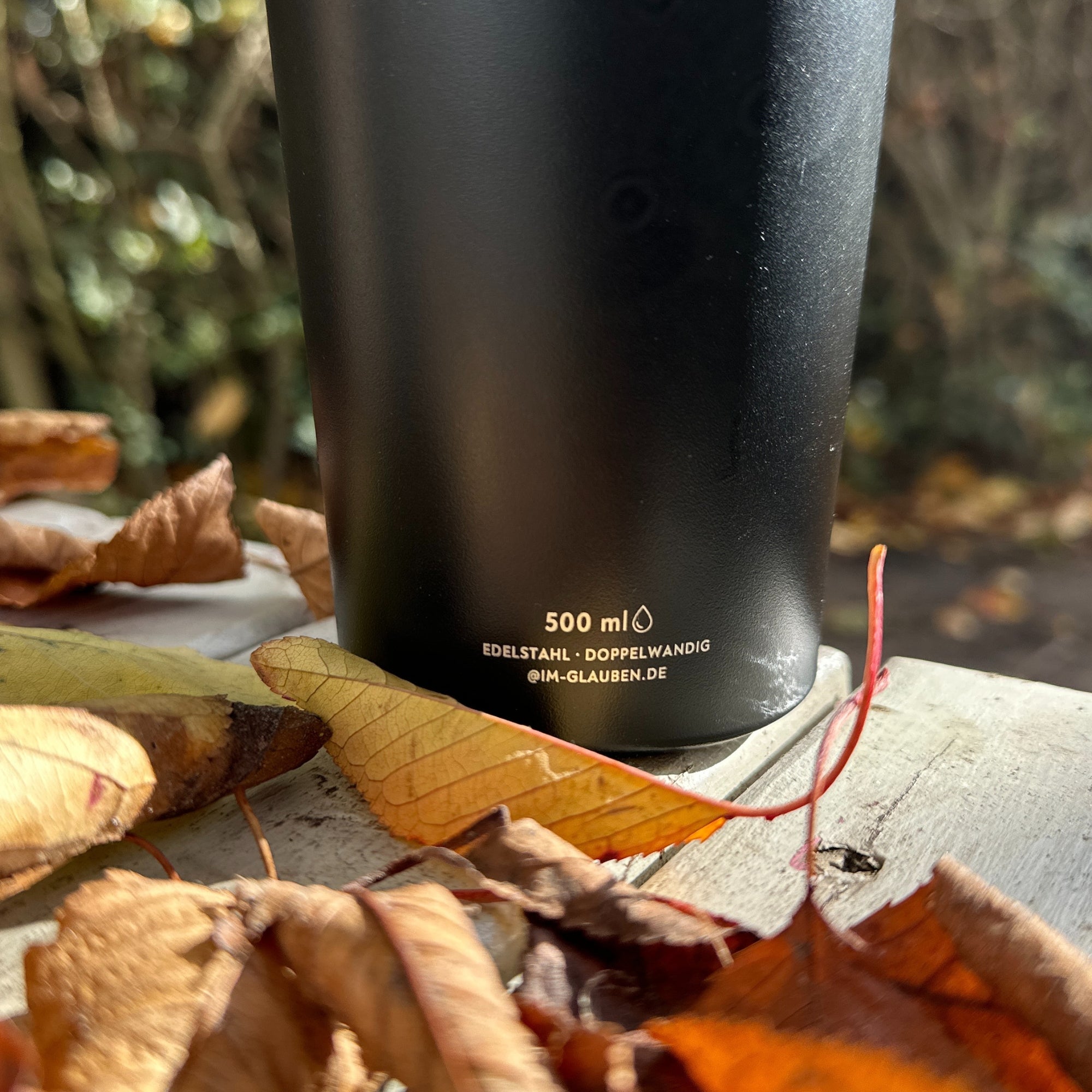 Edelstahlbecher "Seine Gnade" · Doppelwandig · Gravur