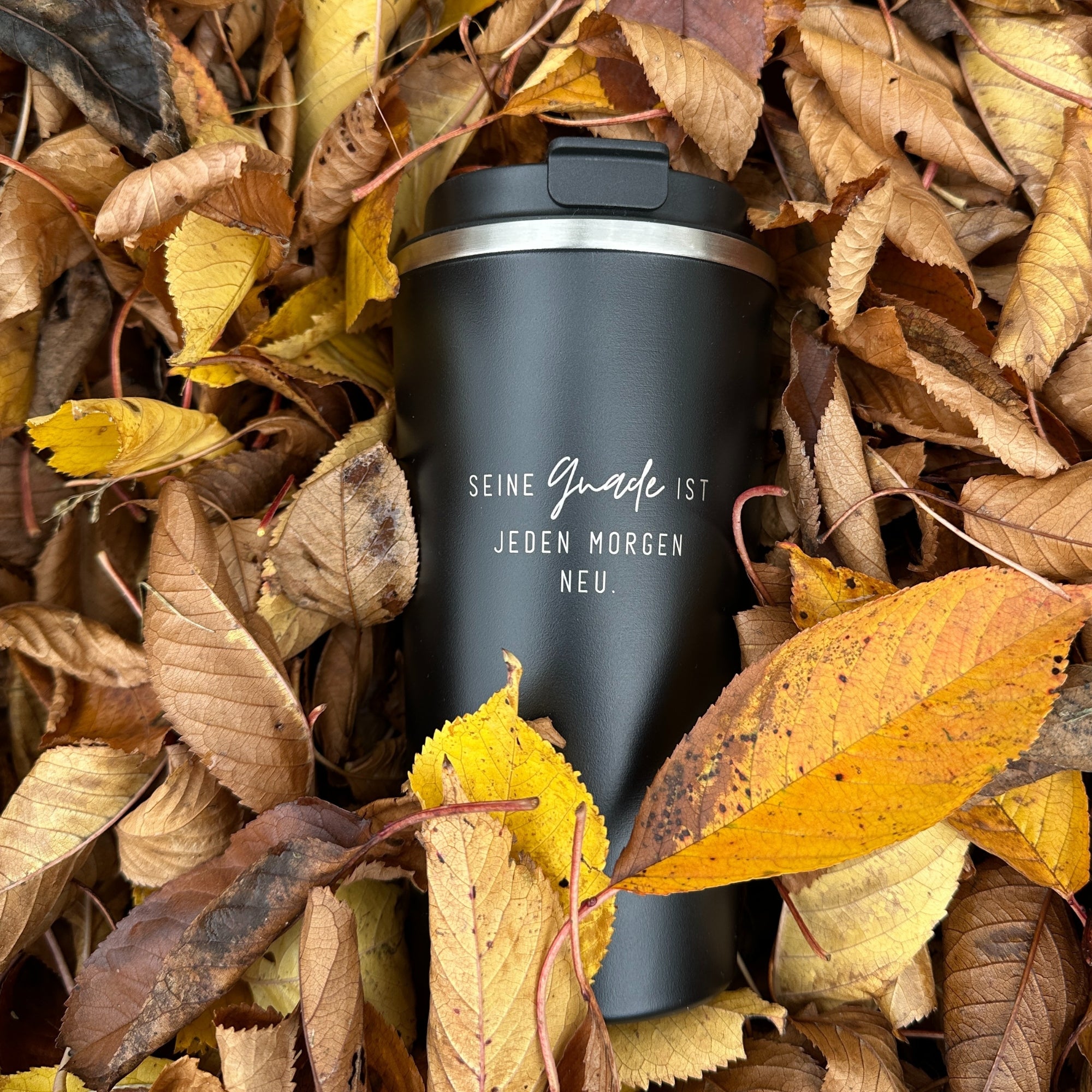 Edelstahlbecher "Seine Gnade" · Doppelwandig · Gravur