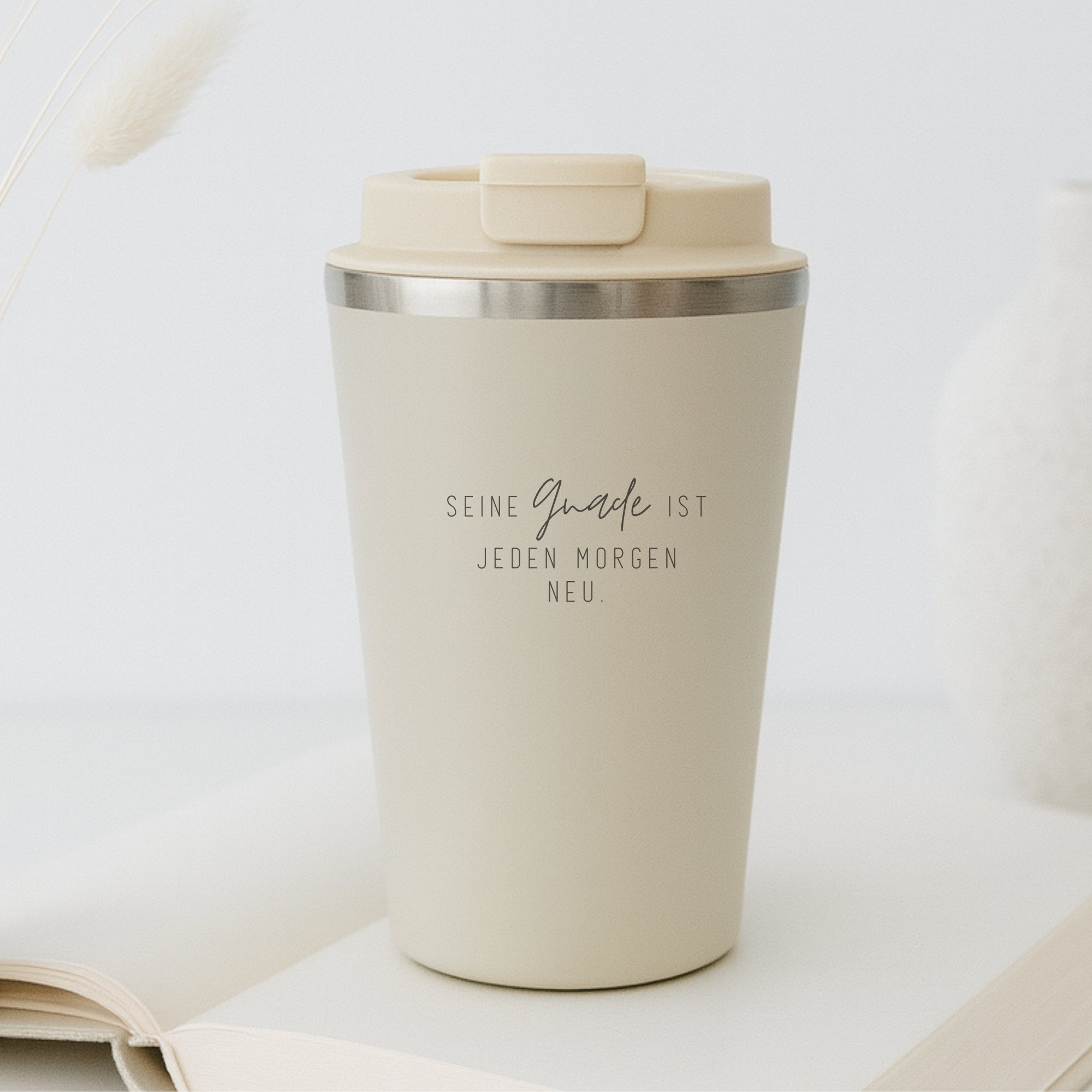 Edelstahlbecher "Seine Gnade" · Doppelwandig · Gravur