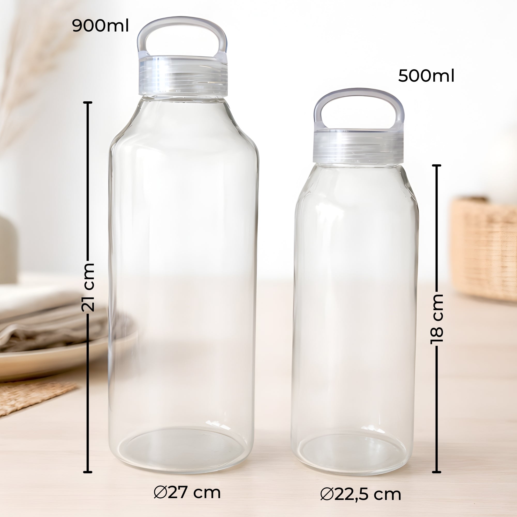 Glas-Trinkflasche „Blessed“ · 500 ml & 900 ml