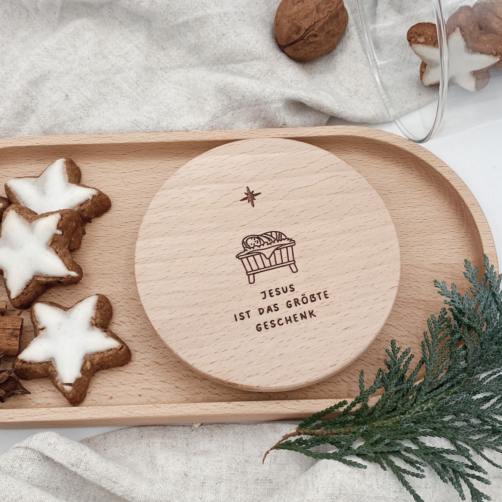 Vorratsglas mit Holzdeckel "Jesus ist das größte Geschenk" Gravur・530 bis 880ml