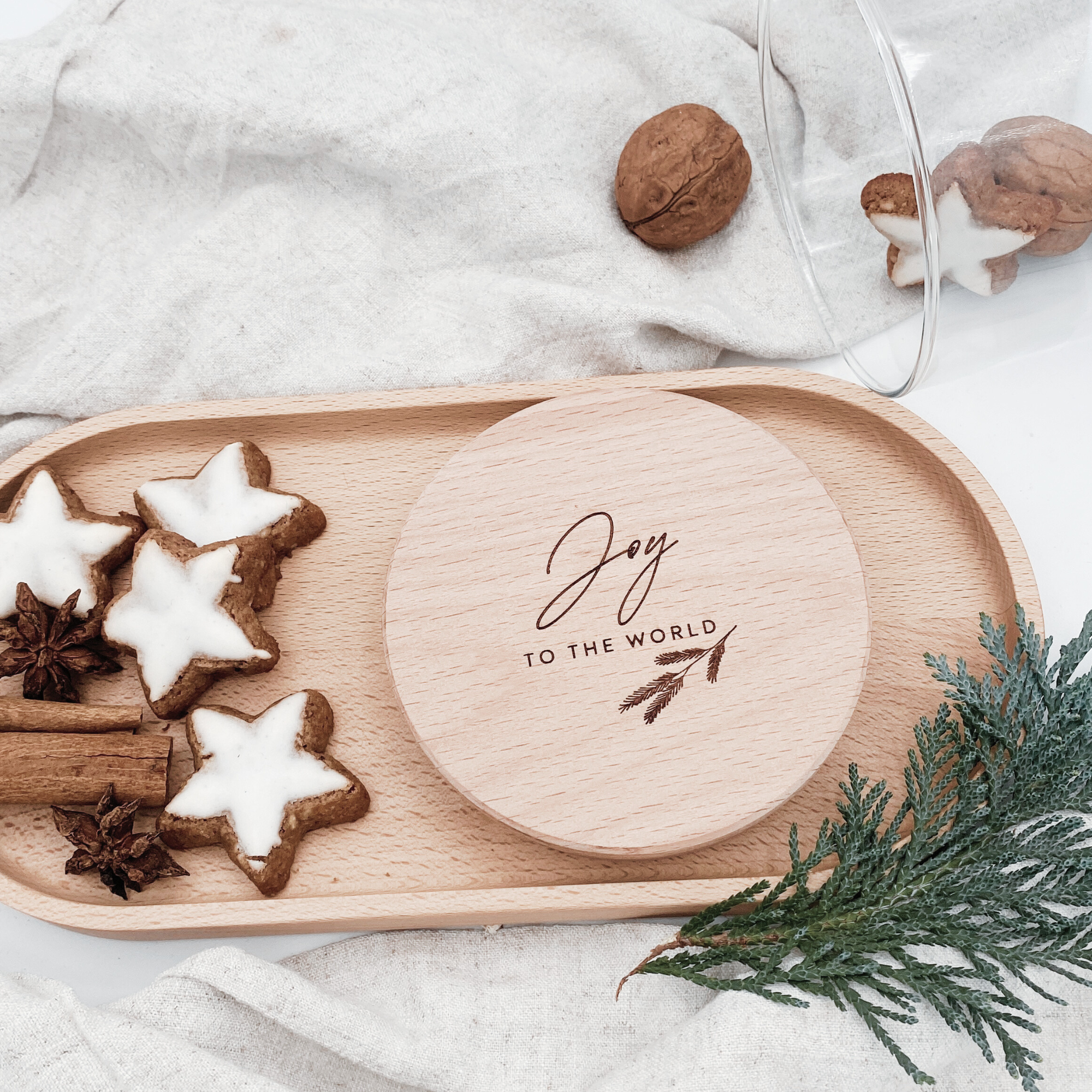 Vorratsglas mit Holzdeckel "Joy to the world" Gravur・530 bis 880ml