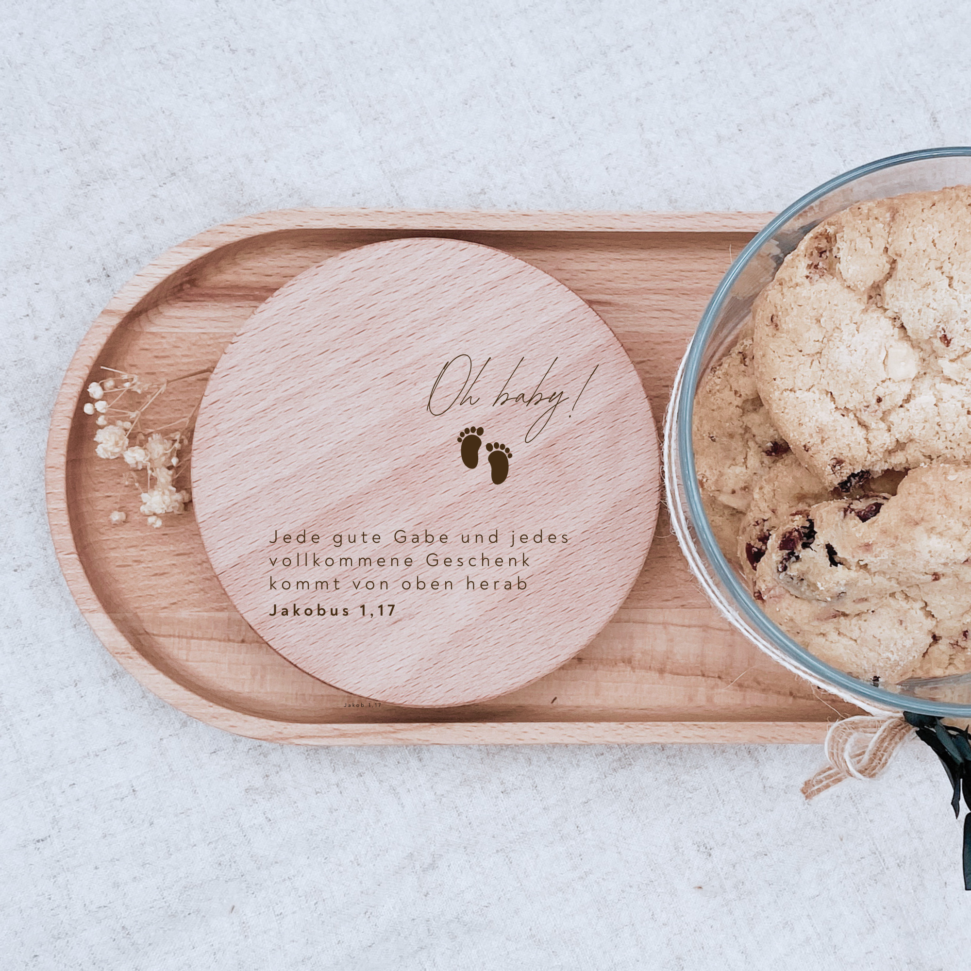 Vorratsglas mit Holzdeckel "Oh baby" Gravur・530 bis 880ml