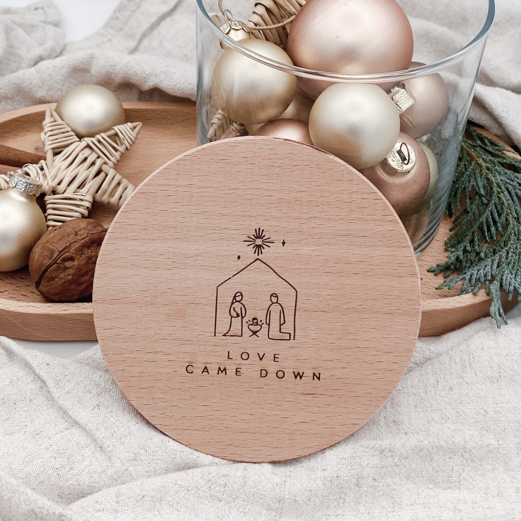 Vorratsglas mit Holzdeckel "Love came down" Gravur・530 bis 880ml