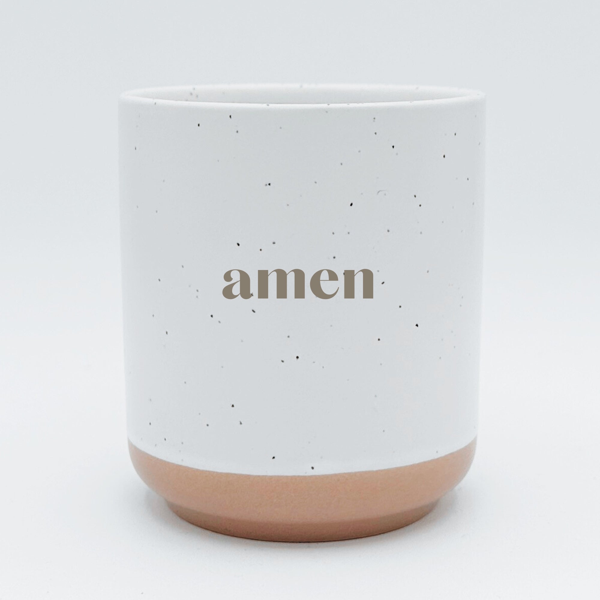 Steingut-Becher "Amen"・280ml・Graviert ・Handmade | SLIM-SANDY