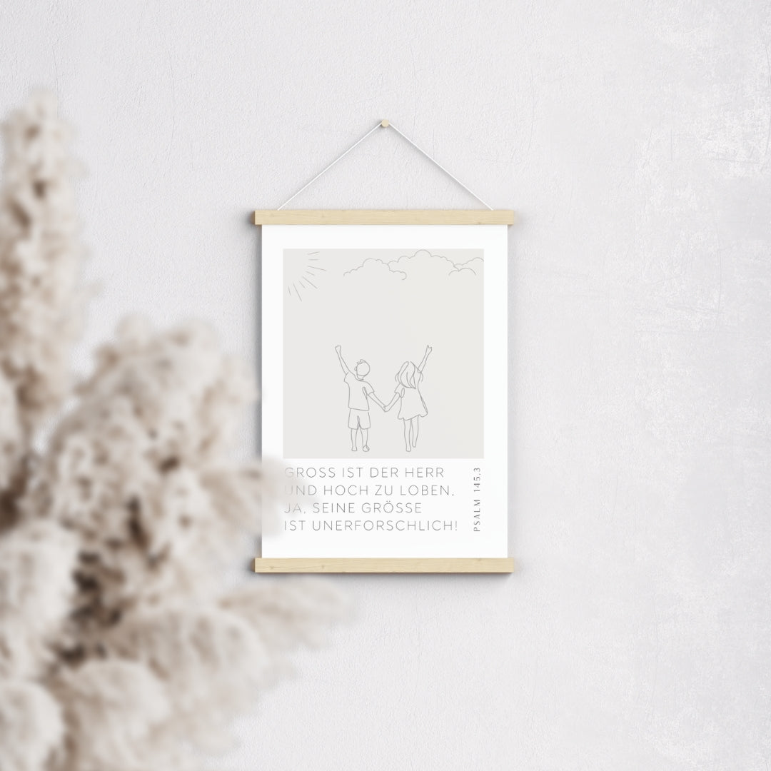 Leinwand-Poster · Kinder · "Groß ist der Herr" · A3/ A4/ A5 · Bibelvers